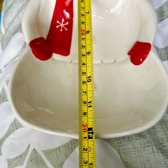 Vintage Winter Snowman Christmas Festive Sectional Dish Table Display Art - Picture 4 of 5